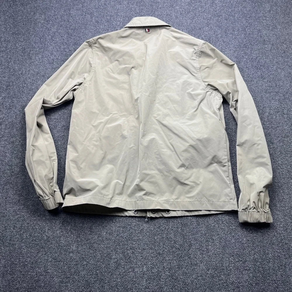 Tommy Hilfiger Lightweight Windbreaker Coach Khaki Tan Snap Front Jacket